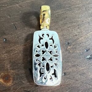Two-Tone Filigree Pendant with Gold Bail